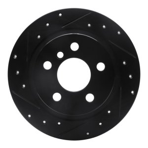BMW i3 Brake Rotor (1) - Rear Left - R1 Concepts - Drilled & Slotted - Black - `14-`25
